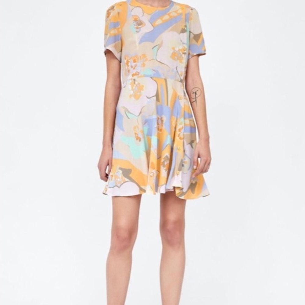 ✨Zara Woman Pastel Floral Mini Dress Size Small✨
